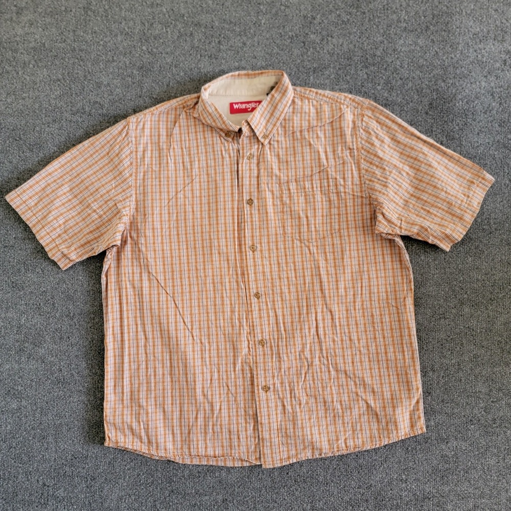 Wrangler Plaid Button Down Men's Size L Western Country Rodeo Cowboy Stretch‎